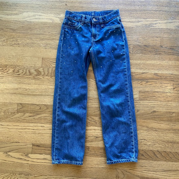 Girls GAP Sequin Bedazzled straight jeans size 10 - Picture 1 of 8
